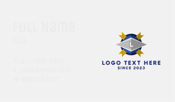 Buckler Shield Lettermark Business Card Design Image Preview