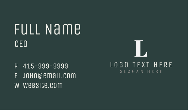 Classic Simple Letter Business Card Design Image Preview