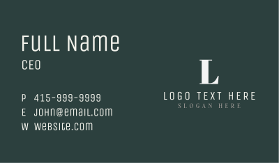 Classic Simple Letter Business Card Image Preview