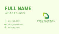 Green Leaf Letter D  Business Card Design