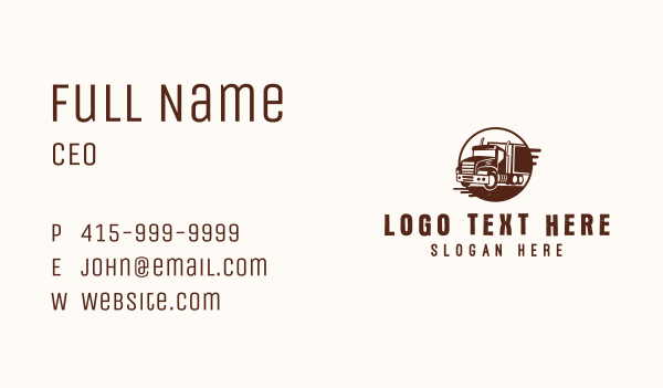 Transport Logistic Truck Business Card Design Image Preview