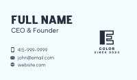 Letter E Block Business Card Design