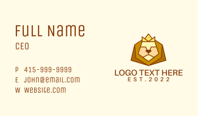 Noble Lion Crown  Business Card Image Preview