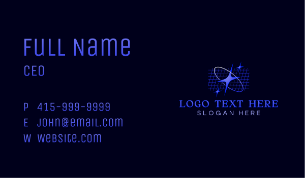 Cyber Y2K Star Business Card Design Image Preview