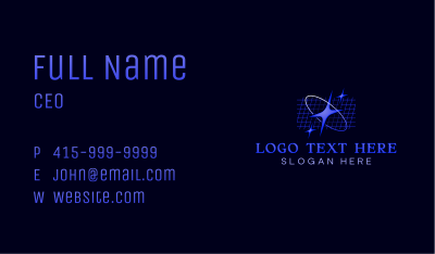 Cyber Y2K Star Business Card Image Preview