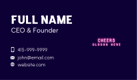 Pink Neon Wordmark Business Card Image Preview