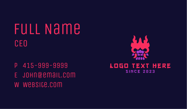 Oni Mask Gaming Business Card Design Image Preview