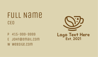 Coffee Bean Cup Business Card