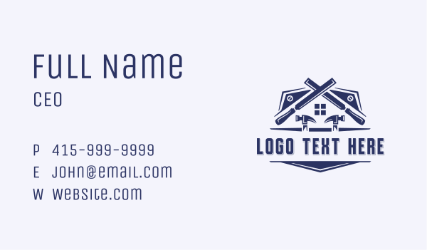 Carpentry Handyman Contractor Business Card Design Image Preview