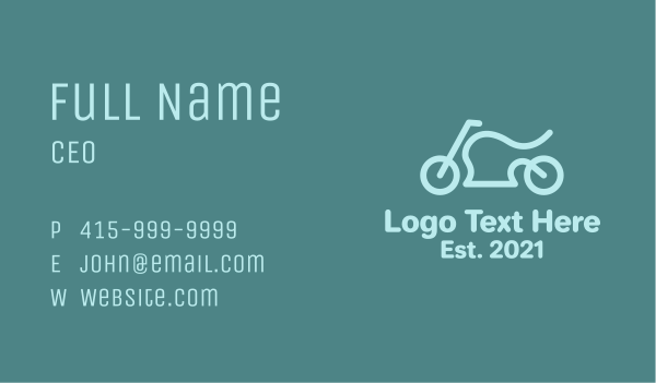 Blue Minimalist Motorcycle  Business Card Design Image Preview