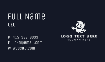 Smiling Spooky Ghost Business Card Image Preview