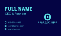 Blue Streaming App Letter C Business Card Design