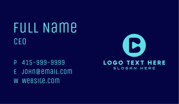 Blue Streaming App Letter C Business Card Design Image Preview
