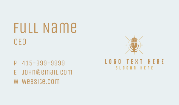 Microphone Vocalist Recording Business Card Design Image Preview