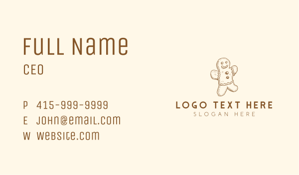 Gingerbread Cookie Baker Business Card Design Image Preview