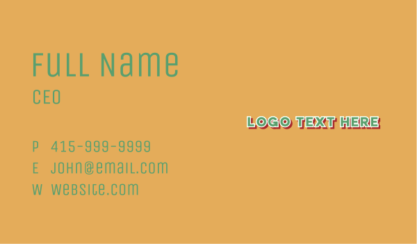 Retro School Wordmark Business Card Design Image Preview