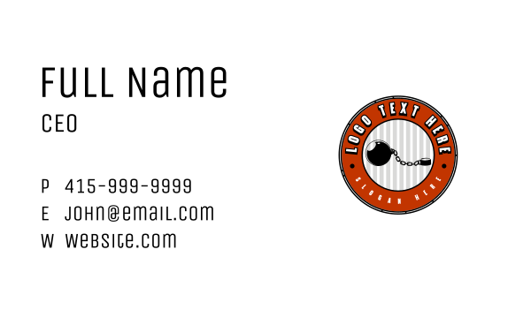 Jail Chain Ball Business Card Design Image Preview