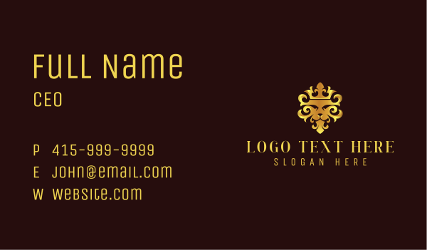 Monarch Lion Crown Business Card Design Image Preview