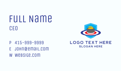Ice Curling Shield Business Card Image Preview