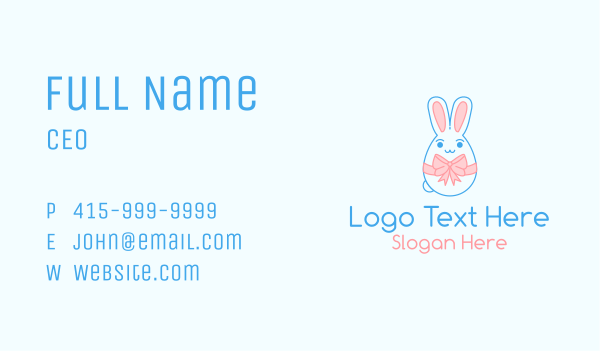 Easter Bunny Ribbon Business Card Design Image Preview