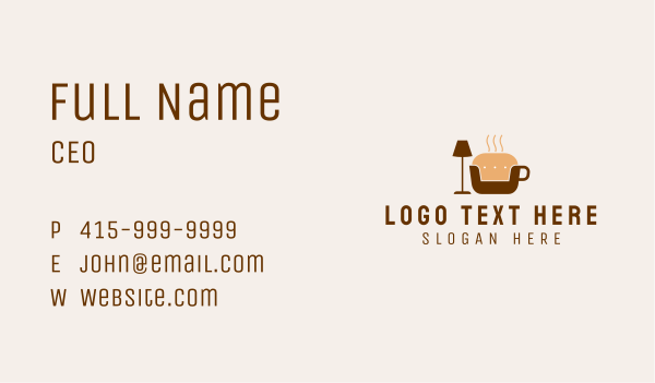 Couch Coffee Shop Business Card Design Image Preview