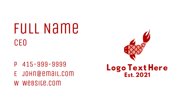 Red Koi Fish  Business Card Design Image Preview