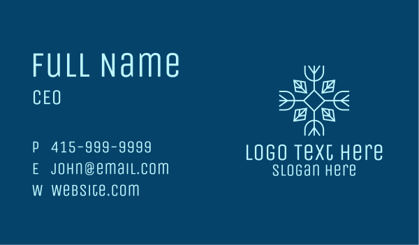 Winter Leaf Snowflake Business Card Design Image Preview