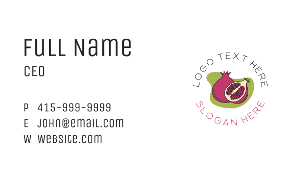 Pomegranate Fruit Market Business Card Design Image Preview