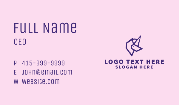 Magic Unicorn Gaming Business Card Design Image Preview