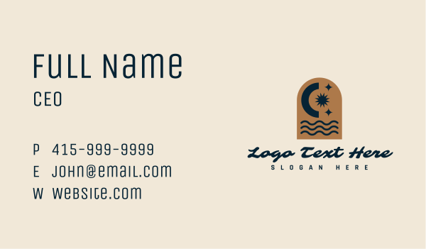 Cosmic Beach Wellness Business Card Design Image Preview