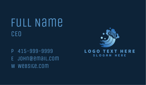 Blue Clean Sponge Bubbles Business Card Design Image Preview