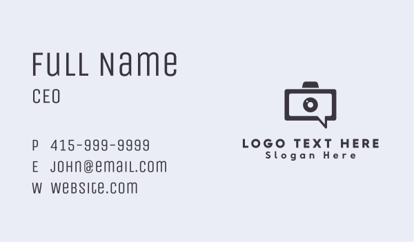 Camera Chat App Business Card Design Image Preview