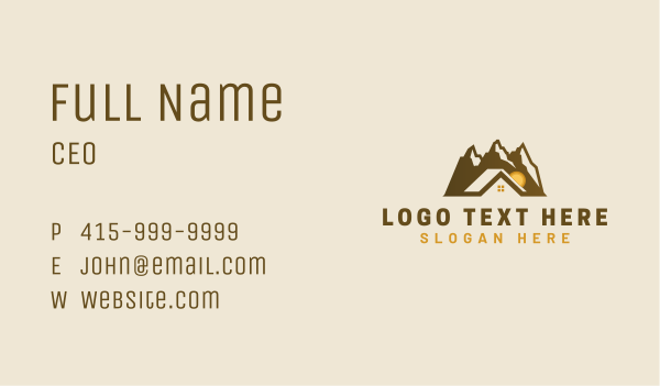 Mountain Home Cabin Business Card Design Image Preview