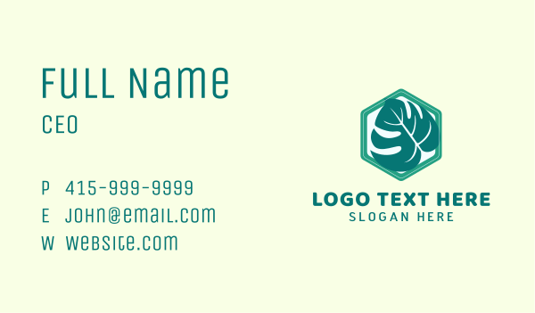 Hexagon Ornamental Plant Business Card Design Image Preview