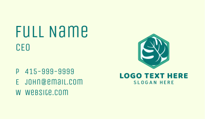 Hexagon Ornamental Plant Business Card Image Preview