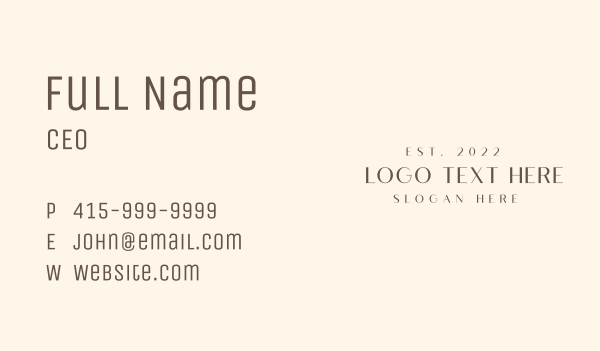 Luxury Style Wordmark Business Card Design Image Preview