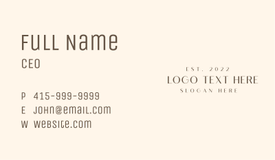 Luxury Style Wordmark Business Card Image Preview