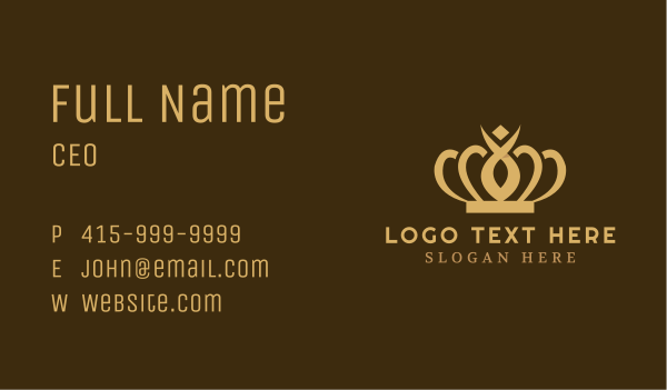 Gold Expensive Crown  Business Card Design Image Preview