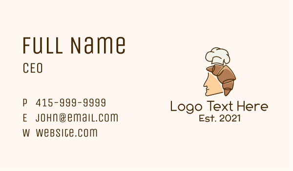 Croissant Man Chef Business Card Design Image Preview