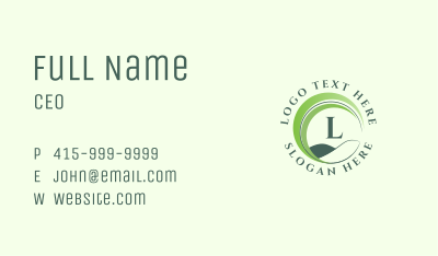 Green Nature Hill Letter Business Card Image Preview