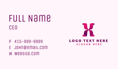 Modern Startup Letter X Business Card Image Preview