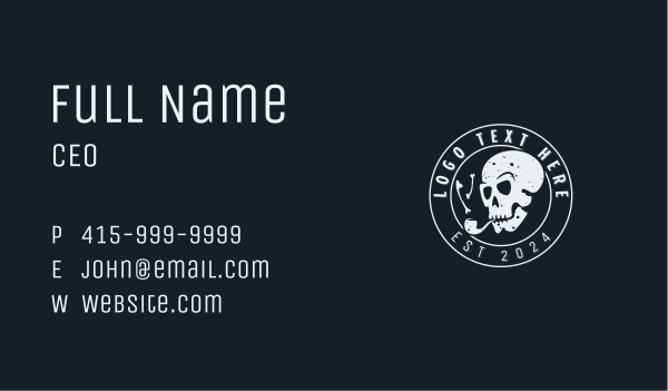 Bone Cigarette Skull Business Card Design Image Preview