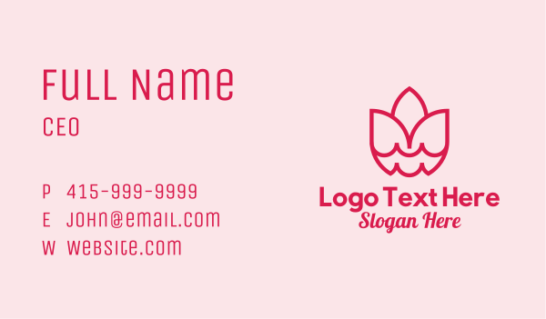 Pink Lotus Garden Business Card Design Image Preview