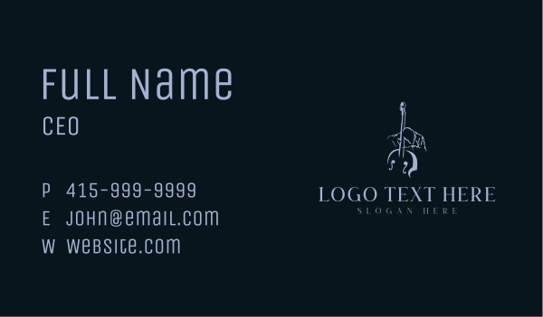 Bass Musical Instrument Business Card Design Image Preview