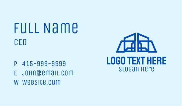 Blue Geometrical House Business Card Design Image Preview