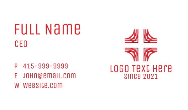Medical First Aid Cross  Business Card Design