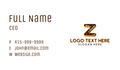 Donut Bakeshop Letter Z Business Card Image Preview