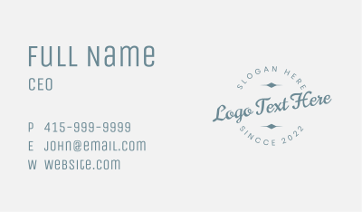 Blue Cursive Retro Firm  Business Card Image Preview