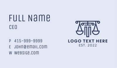Column Justice Scales Business Card Image Preview