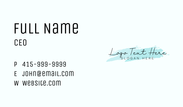 Signature Brush Wordmark Business Card Design Image Preview